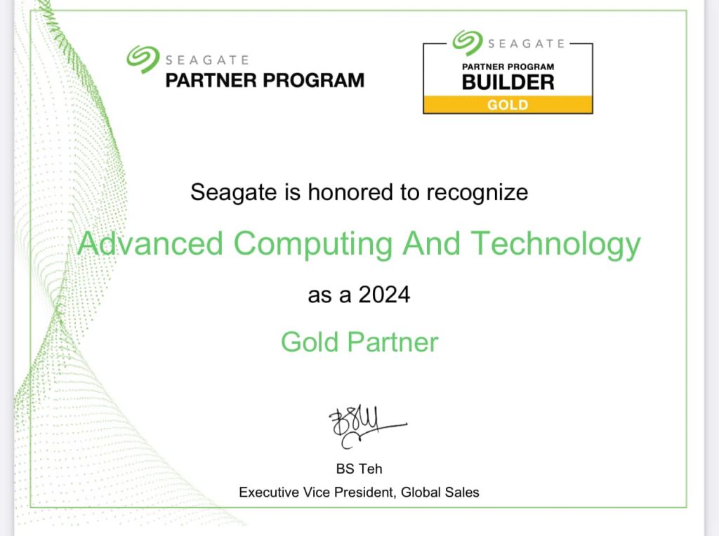 Seagate Gold Partner Certification